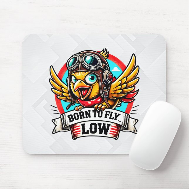 Aviator Chick Mouse Pad (With Mouse)