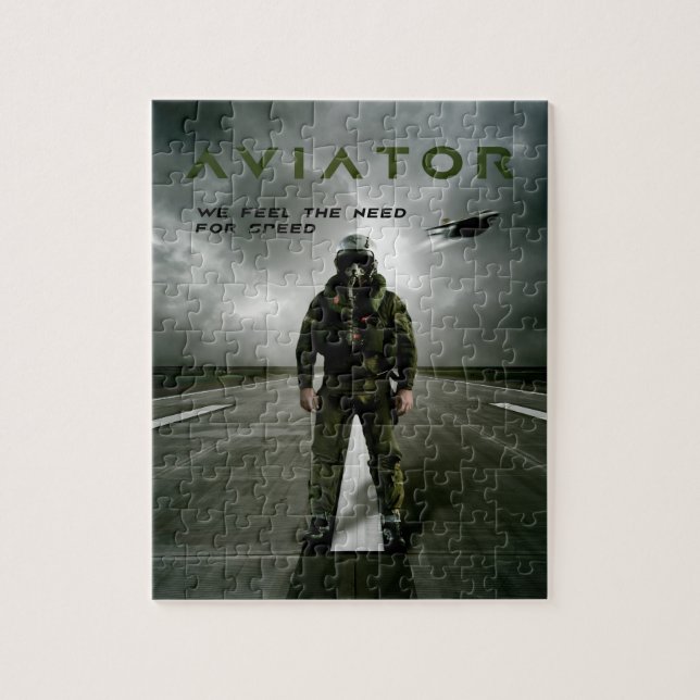 Aviator Fighter Pilot Jigsaw Puzzle (Vertical)