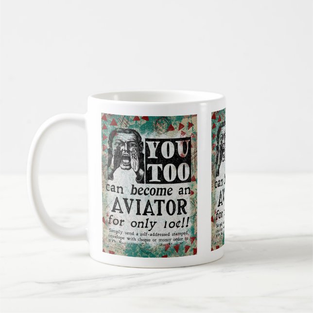 Aviator - Funny Vintage Retro Coffee Mug (Left)