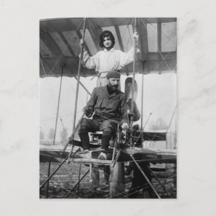 Aviator Henri Farman and Wife, early 1900s Postcard