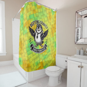 Aviator Penguin Shower Curtain