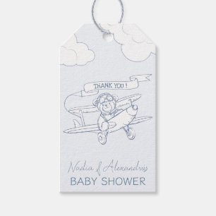 Aviator Pilot Aeroplane Precious Cargo Baby Shower Gift Tags