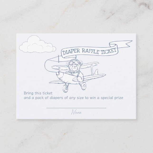 Aviator Pilot Aeroplane Precious Cargo Diaper Raff Enclosure Card (Front)