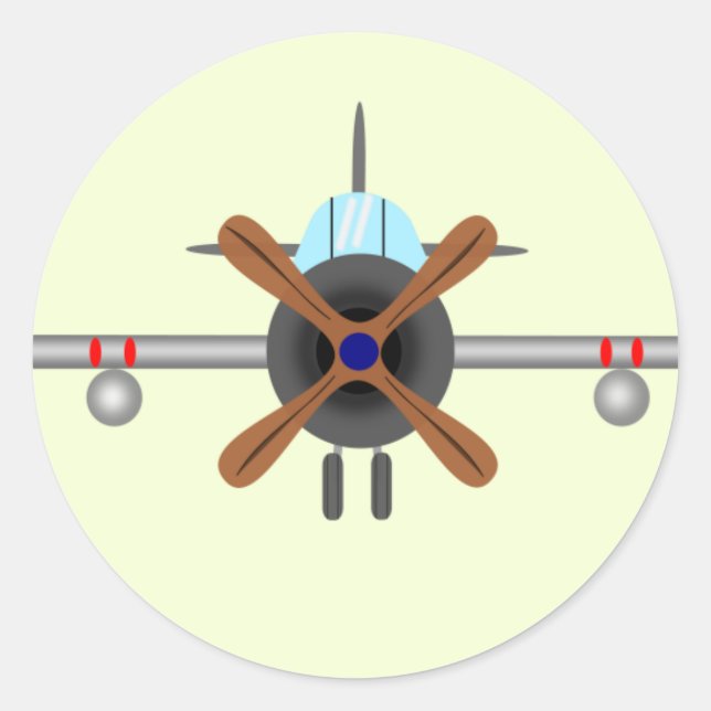 Aviator Plane Classic Round Sticker (Front)