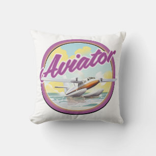 Aviator sea plane logo cushion