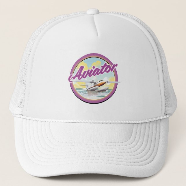 Aviator sea plane logo trucker hat (Front)
