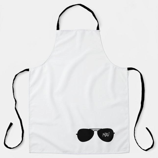 Aviator Shades Black Custom Pilot Name Sunglasses  Apron (Front)