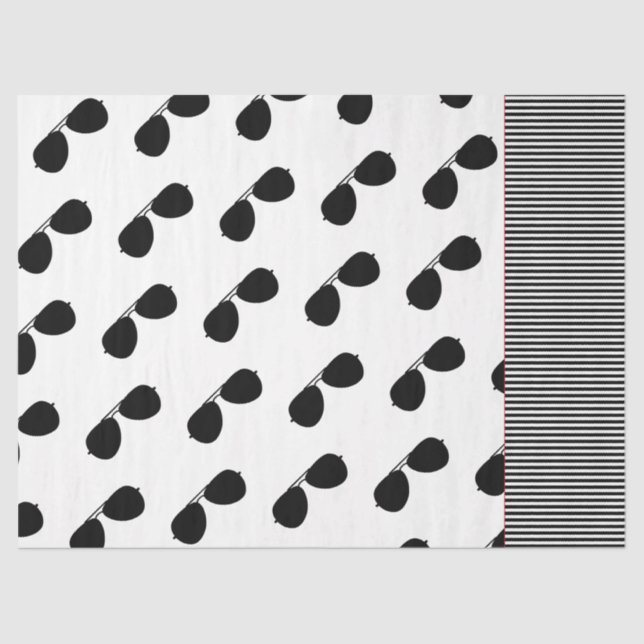 Aviator Sunglasses Pattern Pilot Aeroplane Flying  Tissue Paper (Front)