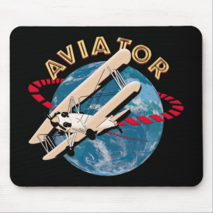 Aviator travelling the world mouse pad