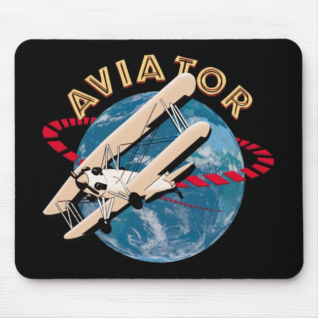 Aviator travelling the world mouse pad (Front)