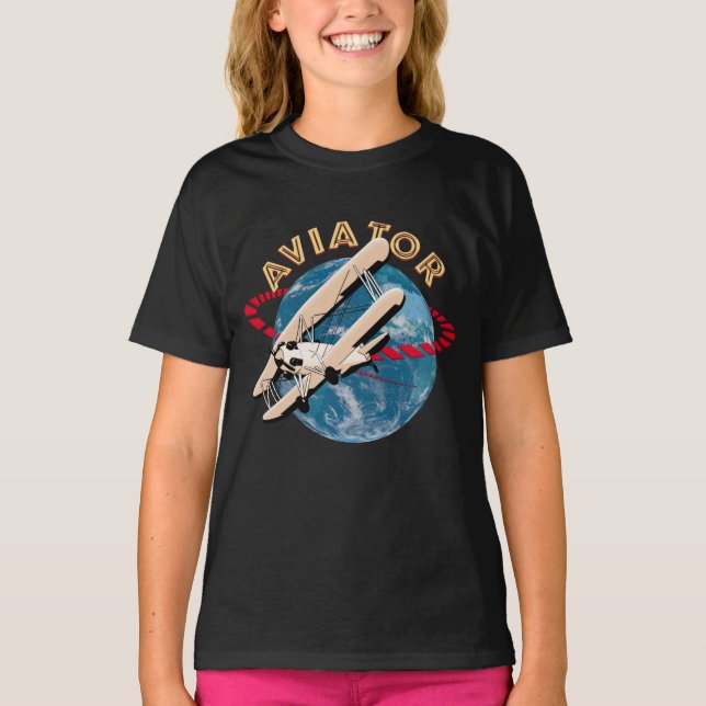 Aviator travelling the world T-Shirt (Front)