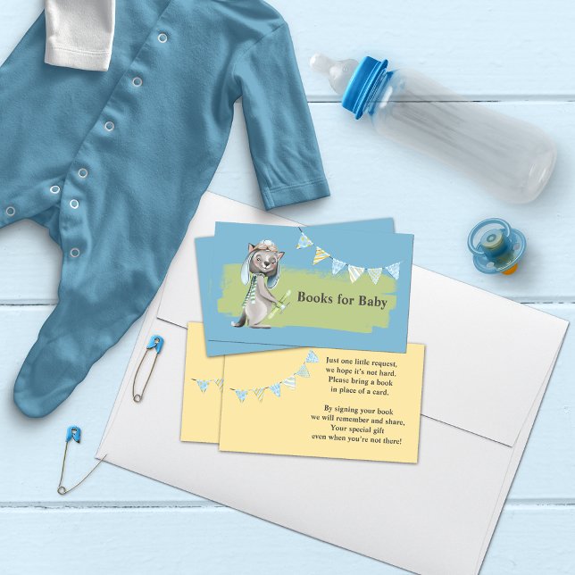 Aviator Wolf Baby Shower Books For Baby Business Card (Creator Uploaded)