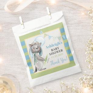 Aviator Wolf, Striped Baby Shower Favour Bags