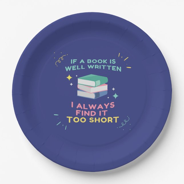 Avid Reader I - Jane Austen Quote Paper Plate (Front)