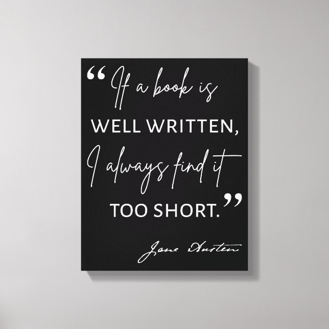 Avid Reader II - Jane Austen Quote Canvas Print (Front)