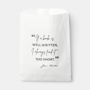 Avid Reader II - Jane Austen Quote Favour Bags