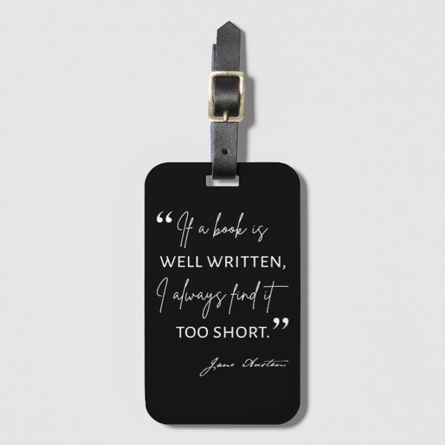 Avid Reader II - Jane Austen Quote Luggage Tag (Front Vertical)