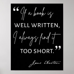 Avid Reader II - Jane Austen Quote Poster