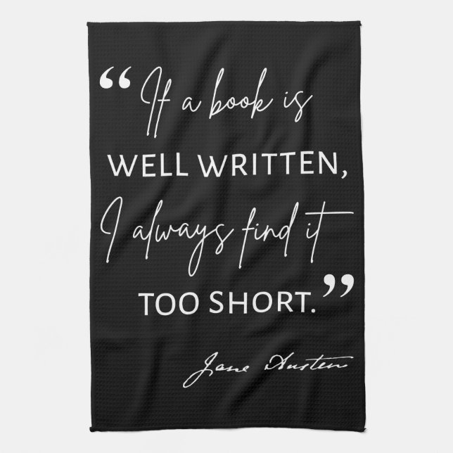 Avid Reader II - Jane Austen Quote Tea Towel (Vertical)
