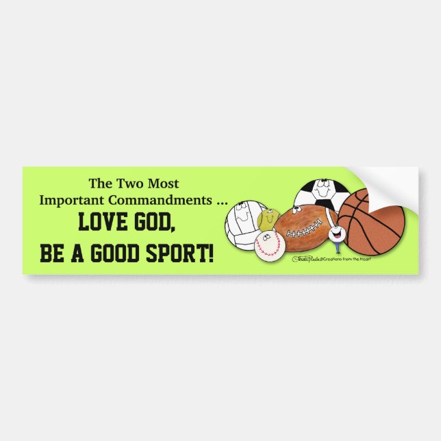 Avid Sports Fan- Sports Ball Characters Bumper Sticker (Front)