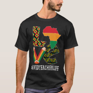 Avid Teacher Love Map African American Black Histo T-Shirt