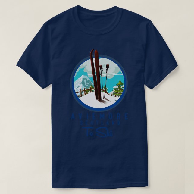 Aviemore scotland to ski T-Shirt (Design Front)