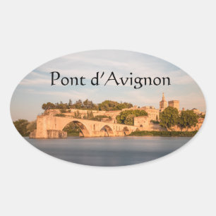 Avignon Bridge France Oval Sticker