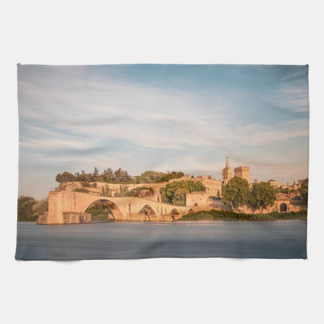 Avignon Bridge France Tea Towel (Horizontal)