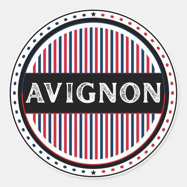 Avignon City Pride Emblem – French Identity Classic Round Sticker (Front)