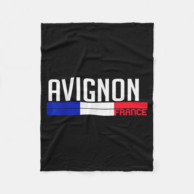 Avignon France Flag Travel Souvenir For Locals And Fleece Blanket (Front)