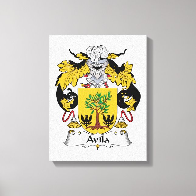 Avila Family Crest Canvas Print (Front)