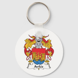 Aviles Family Crest Key Ring