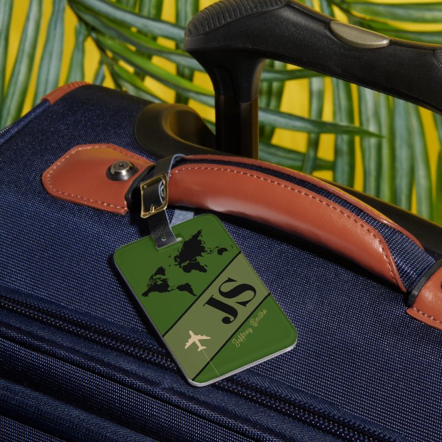  Avion Travel Green Luggage Tag (Front Insitu 1)