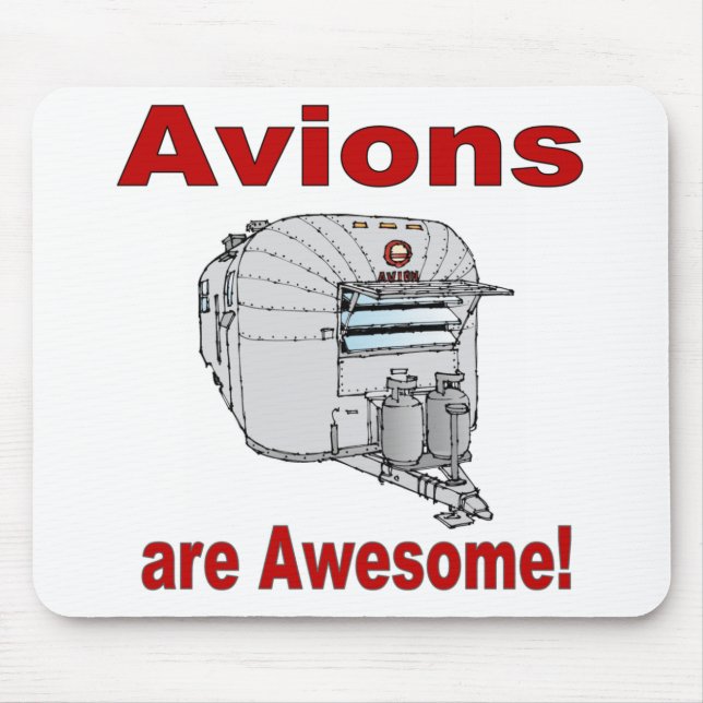 Avions are Awesome60s-RED Mouse Pad (Front)