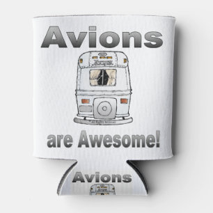 Avions are Awesome-rear-GrayGradient Can Cooler