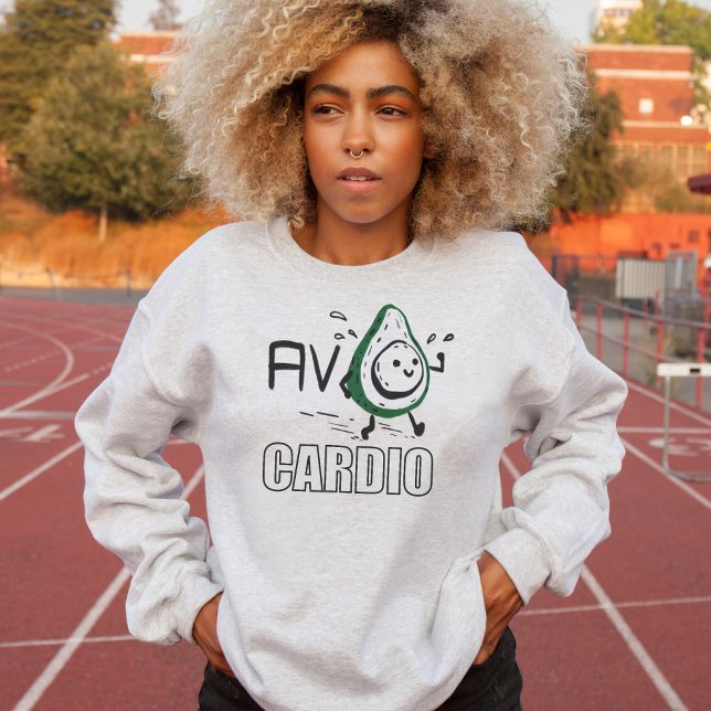 Avo-cardio Fun Pun Doodle Jogging Sport Avocado Sweatshirt (Creator Uploaded)
