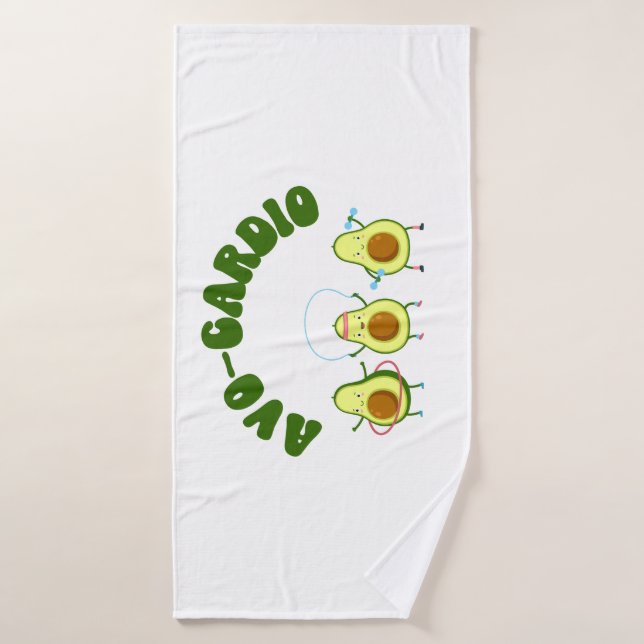 Avo-Cardio Funny Avocado Fitness Bath Towel (Bath Towel)
