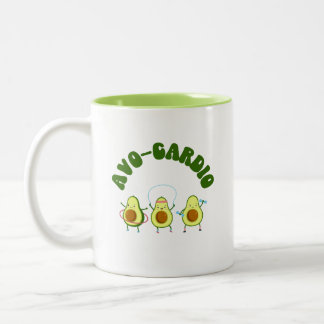 Avo-Cardio Funny Avocado Fitness Two-Tone Coffee Mug