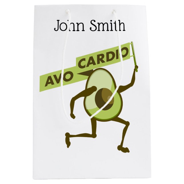 Avo cardio funny avocado medium gift bag (Front)