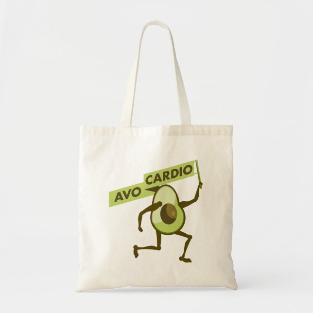 Avo cardio funny avocado tote bag (Front)