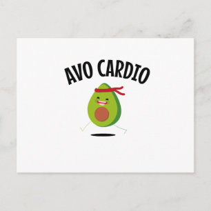 Avo Cardio Funny Avocado Workout Vegan Diet Postcard