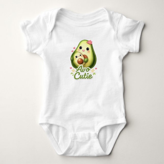 Avo Cutie Avocado Baby Bodysuit (Front)