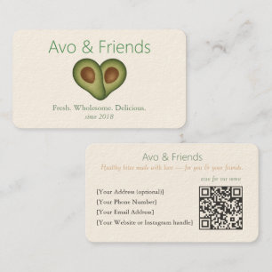 Avo & Friends   Avocado Logo Healthy Food  -  Business Card