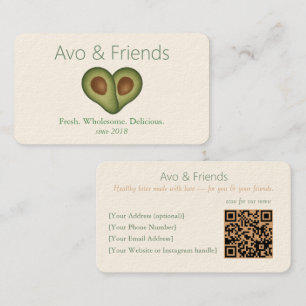 Avo & Friends   Avocado Logo Healthy Food  -  Business Card