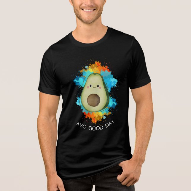 Avo Good Day – Funny Happy Avocado T-Shirt Tri-Blend Shirt (Front)