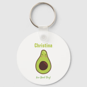 Avo Good Day Personalized Smiling Avocado Key Ring