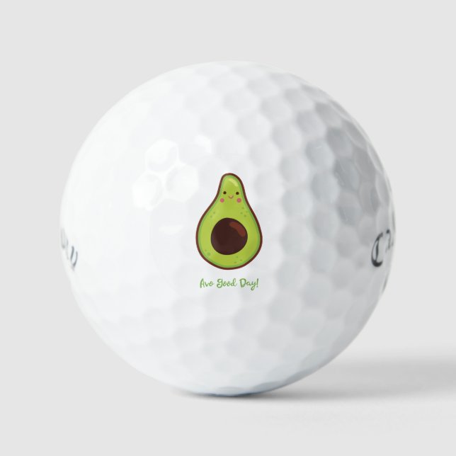 Avo Good Day Punny Avocado   Golf Balls (Front)