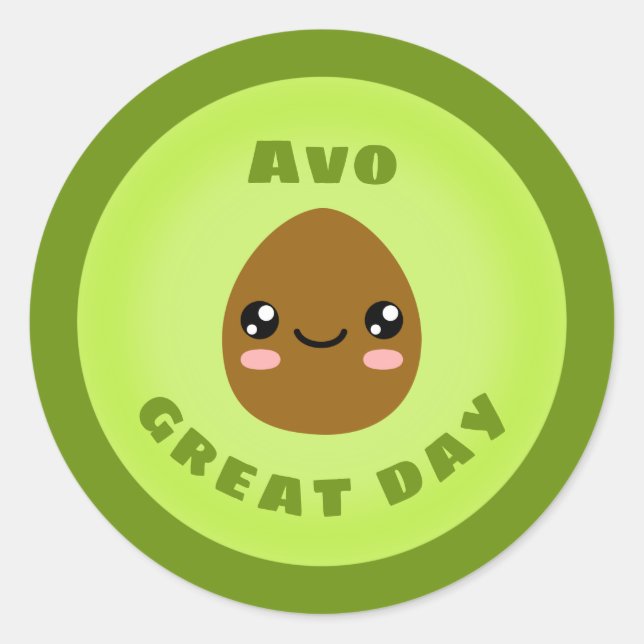 Avo great day classic round sticker (Front)