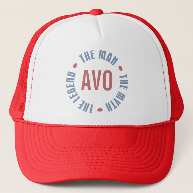 Avo Man Myth Legend Customisable Trucker Hat (Front)