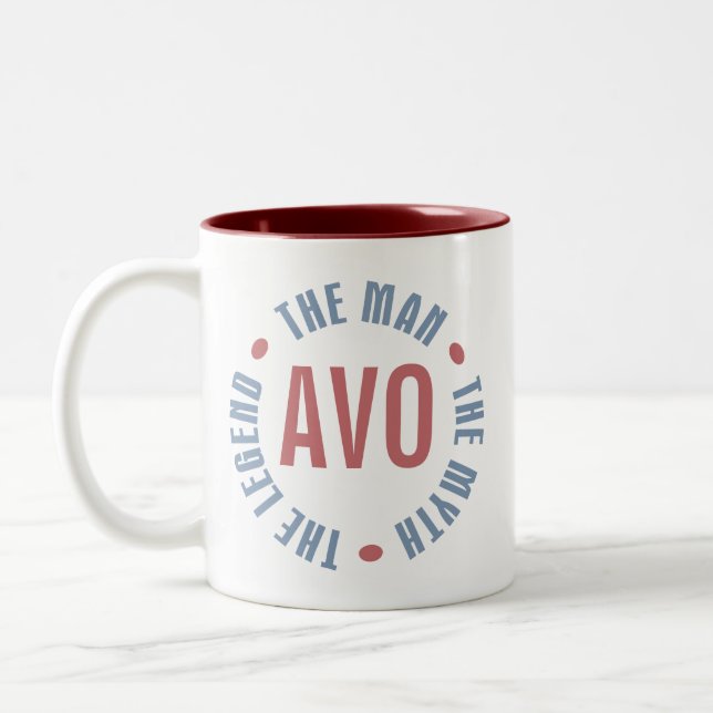 Avo Man Myth Legend Customisable Two-Tone Coffee Mug (Left)
